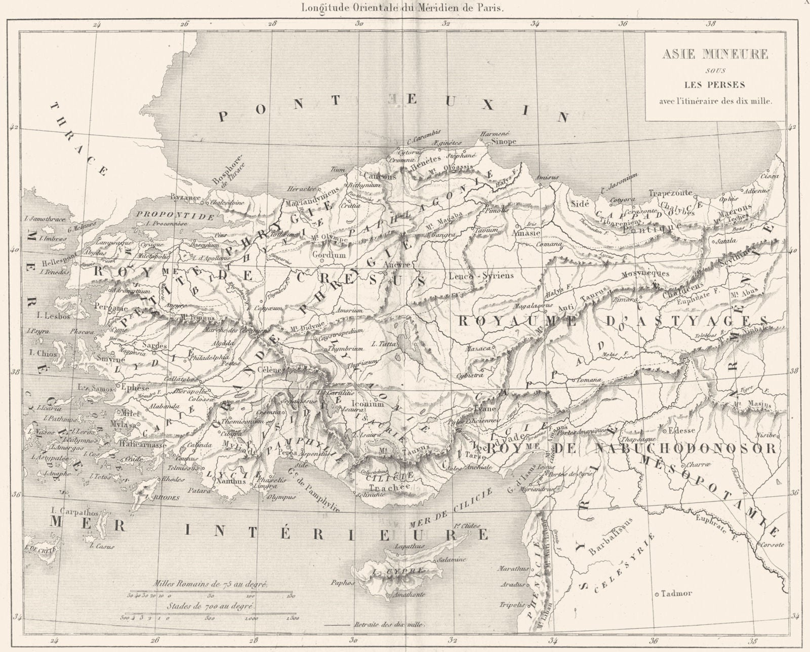 TURKEY. Asie Mineure Sous Les Perses; Persian Asia Minor 1879 old antique map